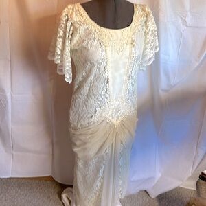 Vintage 80s ivory wedding dress